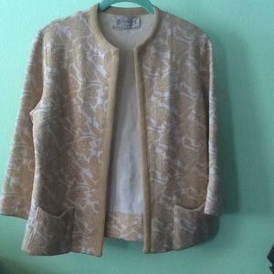 VTG KIMBERLY Wool Open Front Cropped Knit Jacket M